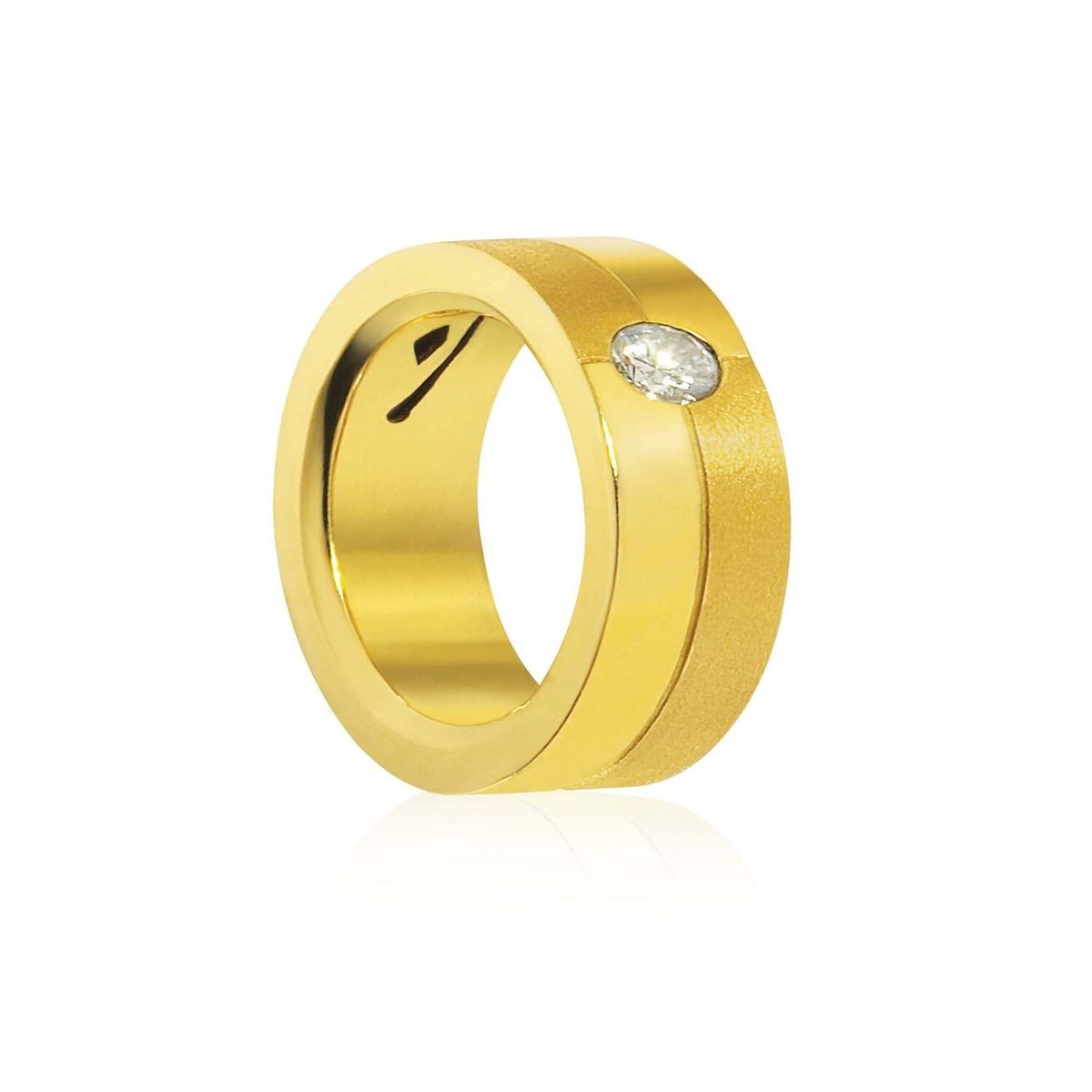 JB JOYAS BARON - Anillo de Oro Amarillo 18kt Modelo Furt con 01 Diamante Corte Brillante Solitario 5pts