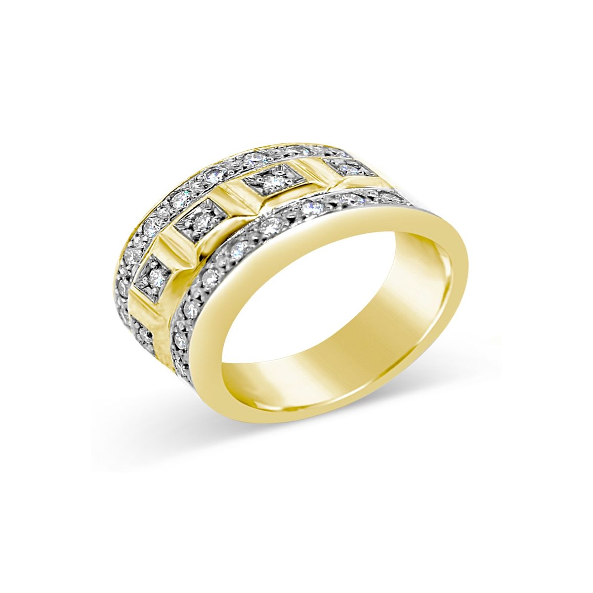 JB JOYAS BARON - Anillo de Oro Amarillo 18kt Modelo Ekati con 23 Diamantes Corte Brillante de 2pts