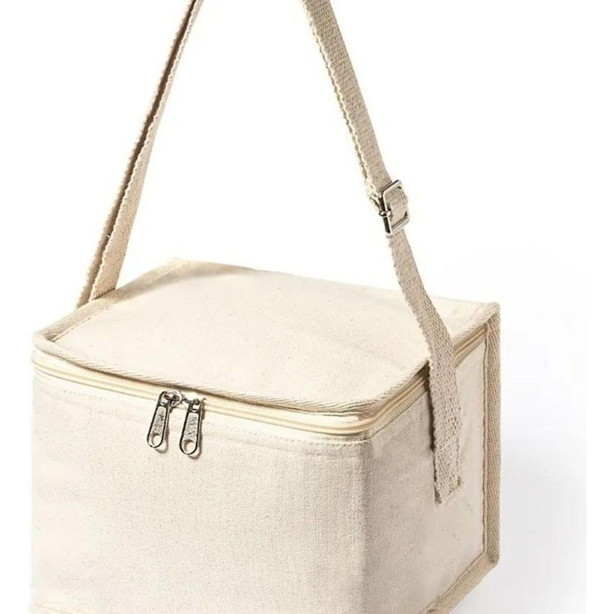 IMPORTCLICK - Set Bolso Cooler Tupper Hermético Cubiertos PP Bambú Parum 1000 ML - Beige