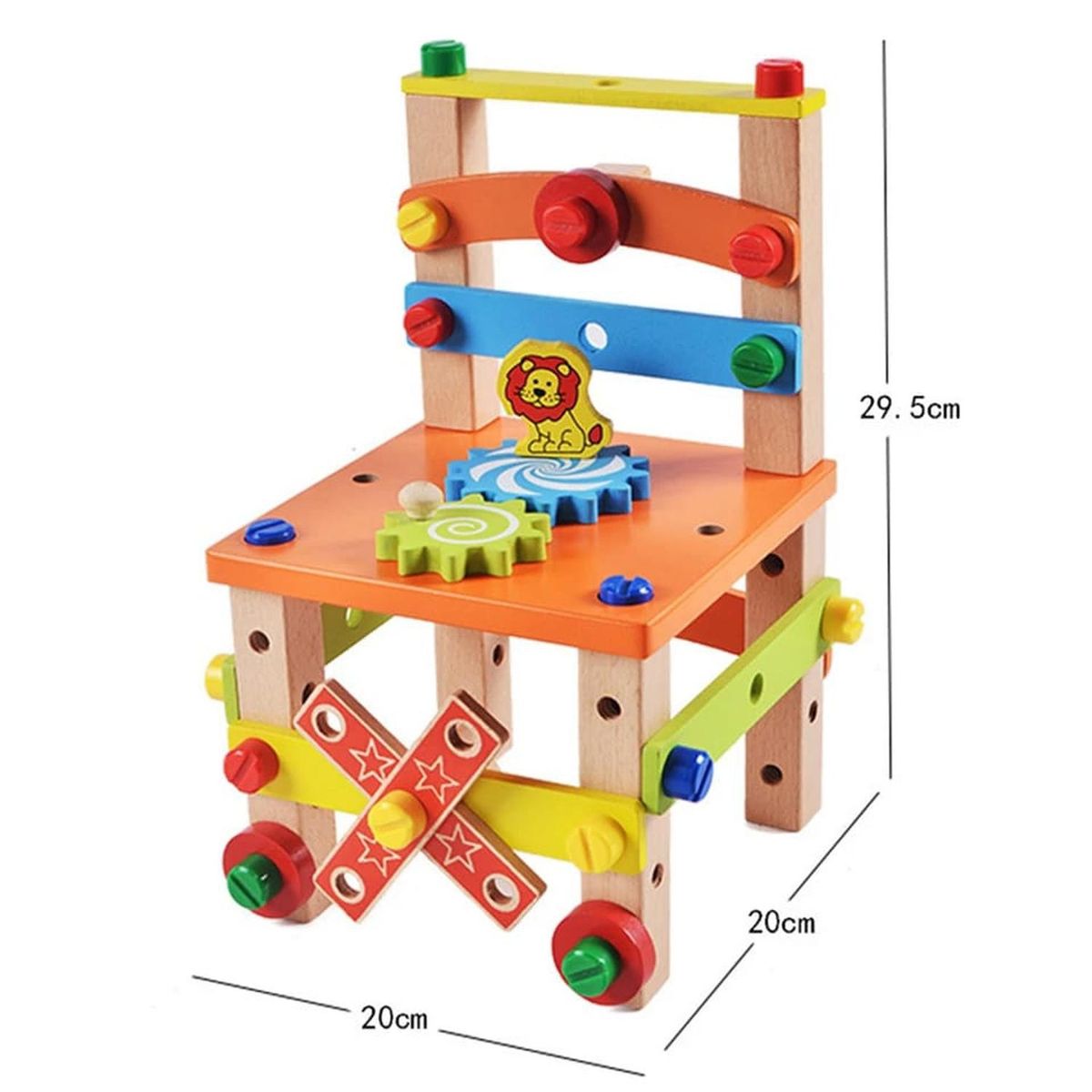 OEM - SILLA MONTESSORI DE MADERA CON TUERCAS