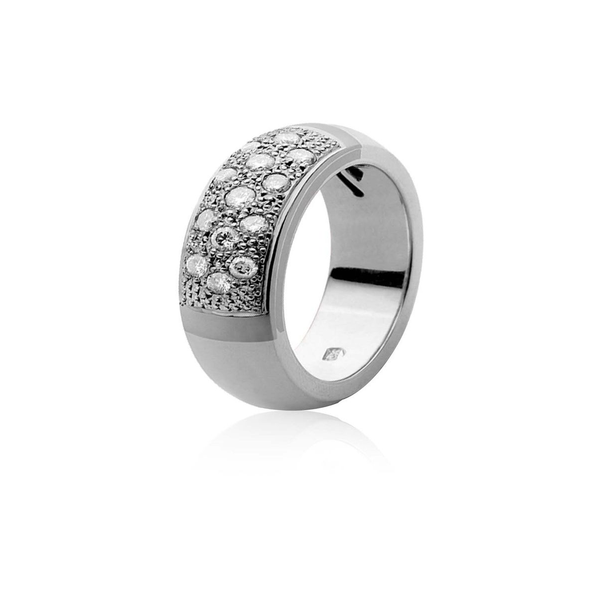 JB JOYAS BARON - Anillo de Oro Blanco 18kt Modelo Etra con 13 Diamantes Corte Brillante de 2pts