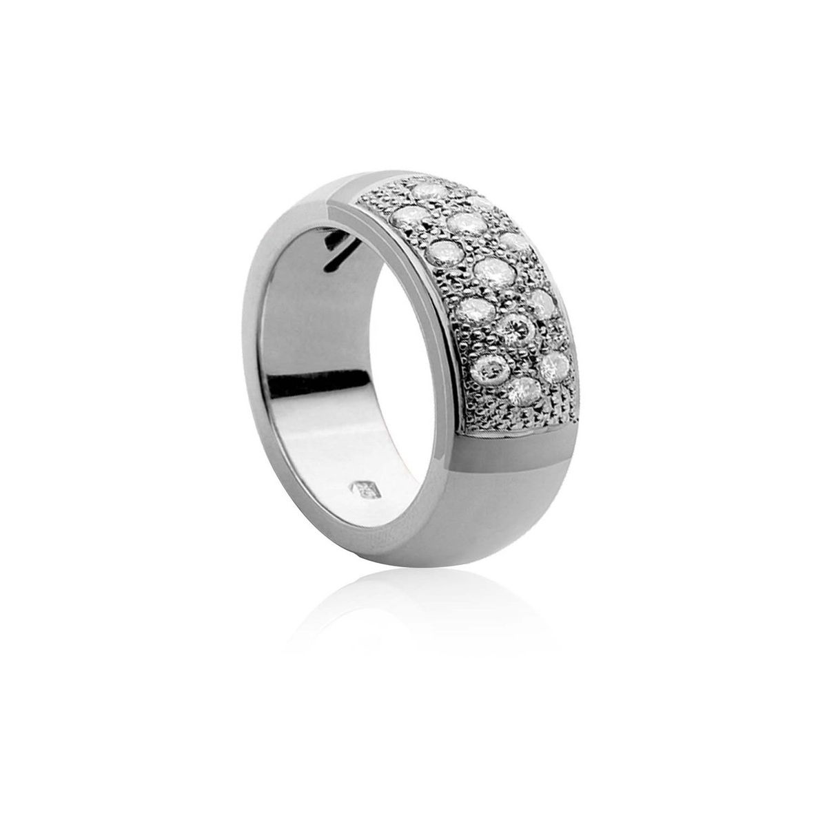 JB JOYAS BARON - Anillo de Oro Blanco 18kt Modelo Etra con 13 Diamantes Corte Brillante de 2pts