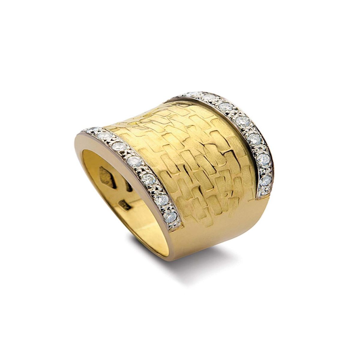 JB JOYAS BARON - Anillo de Oro Amarillo 18kt Modelo Vetuz con 16 Diamantes Corte Brillante 2pts