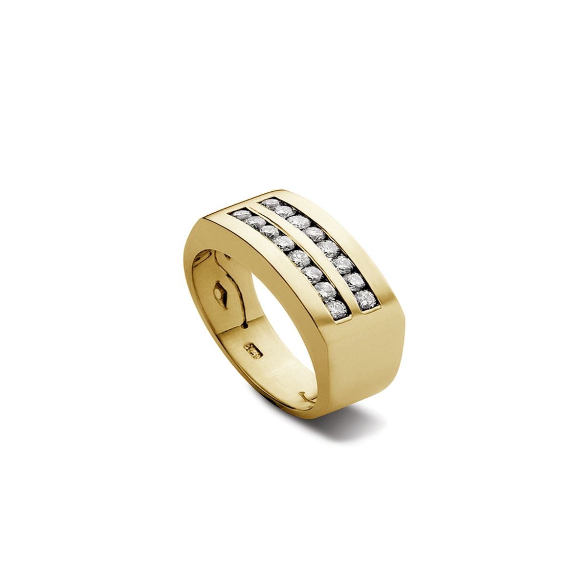 JB JOYAS BARON - Anillo de Oro Amarillo 18kt Modelo Nizo con 16 Diamantes Corte Brillante de 2pts
