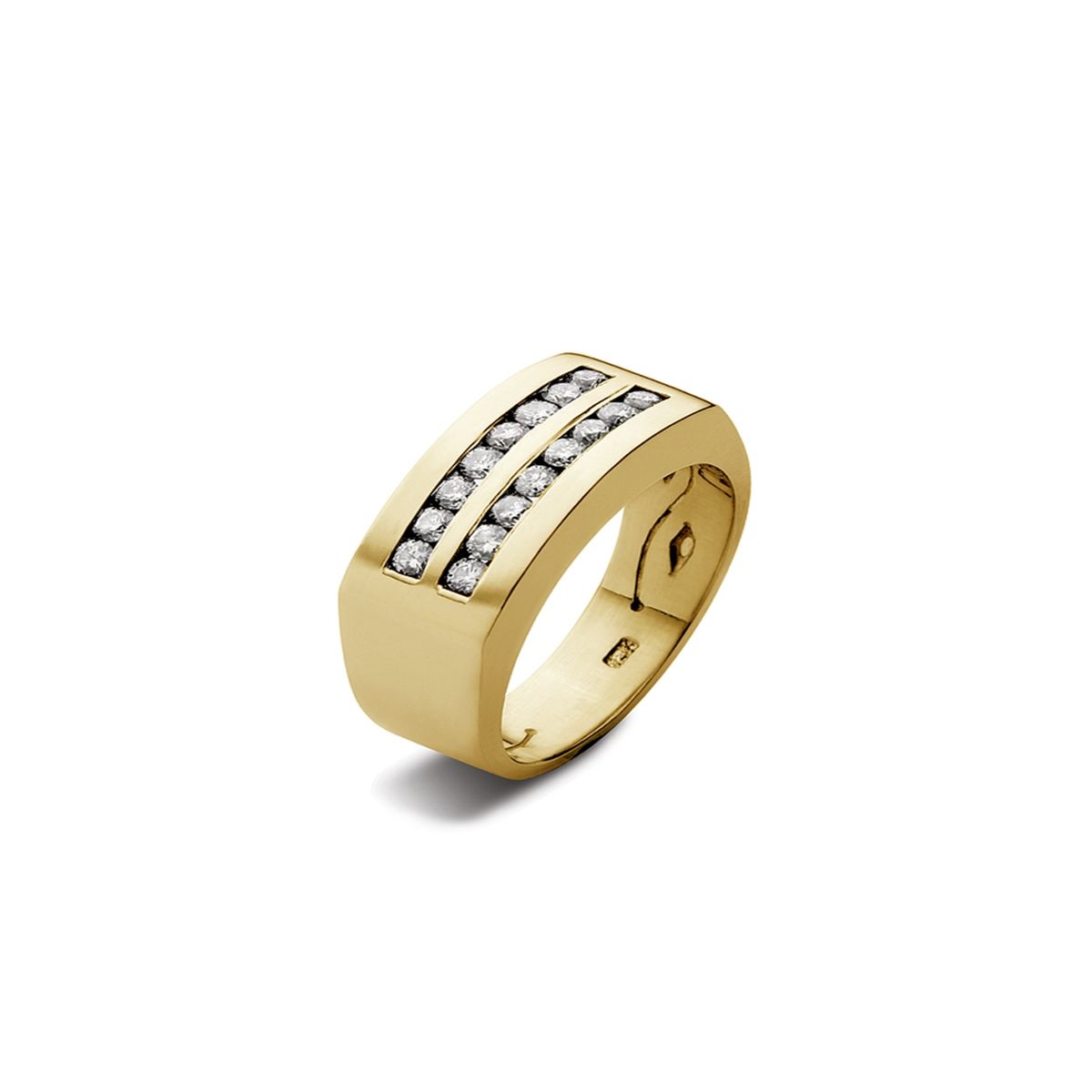 JB JOYAS BARON - Anillo de Oro Amarillo 18kt Modelo Nizo con 16 Diamantes Corte Brillante de 2pts