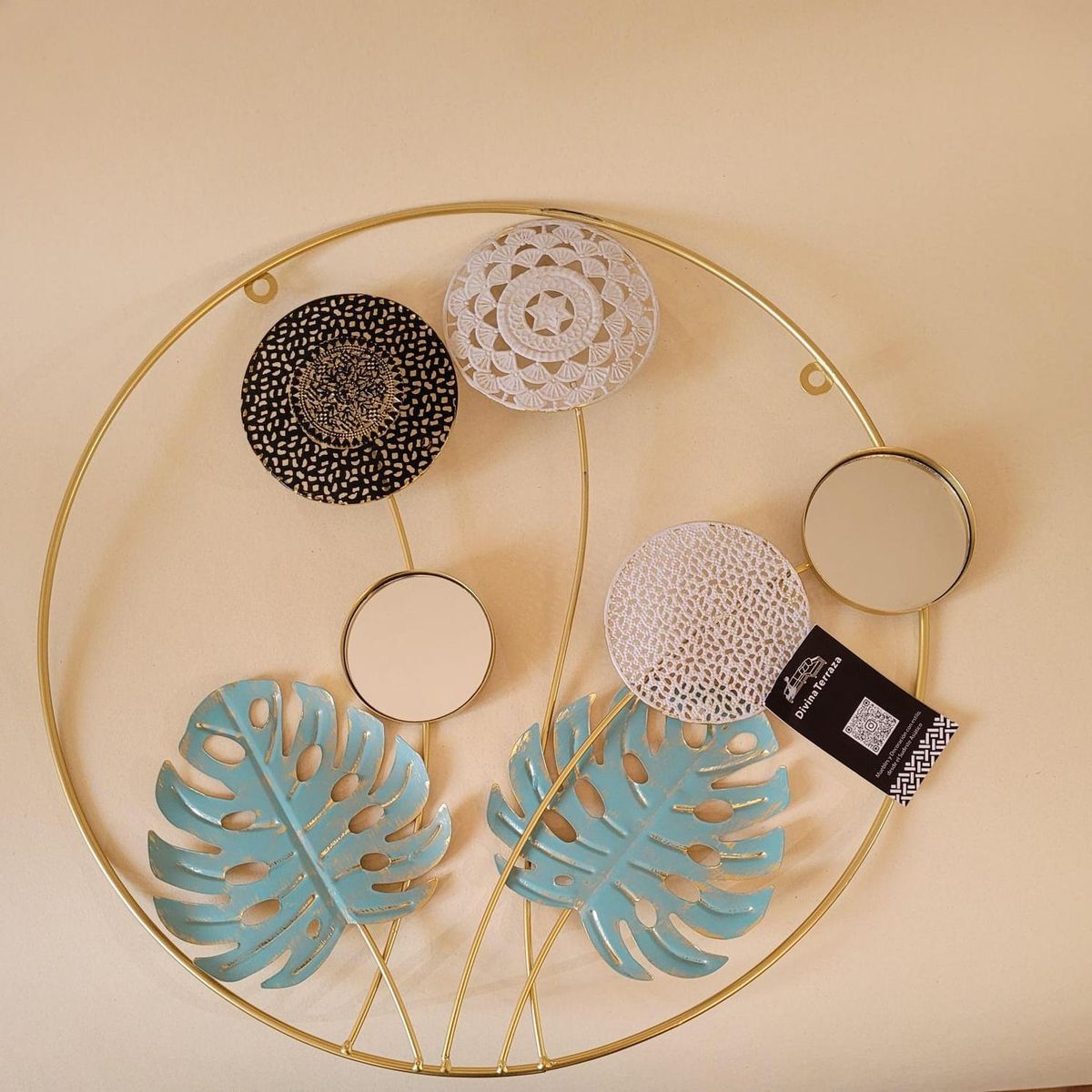 GENERICO - Adorno con Espejo Diseño Natural