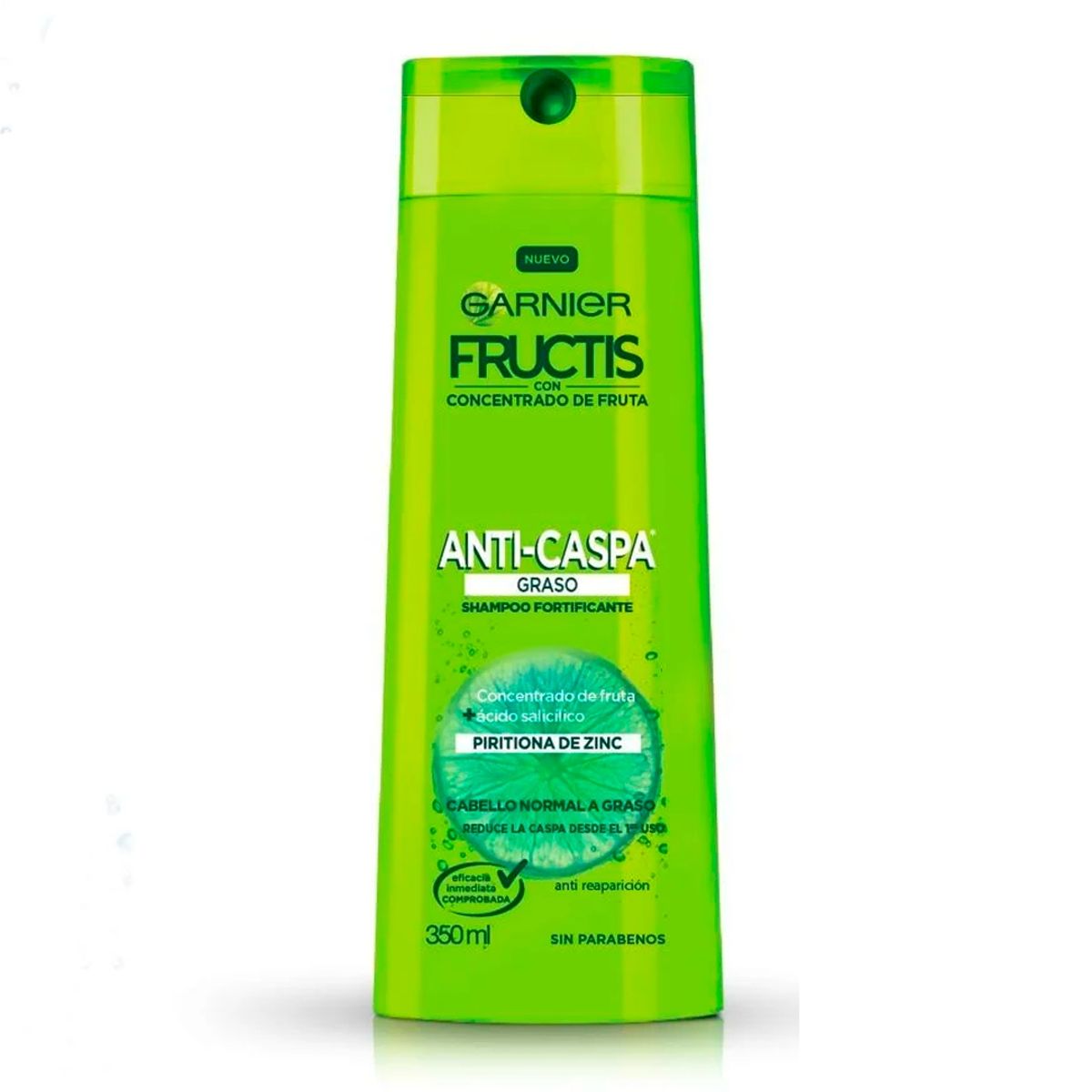 GARNIER - Shampoo fortificante anticaspa graso 350ml garnier fructis.