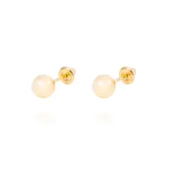 JB JOYAS BARON - Aros de Oro 18kt Pelotita 4,0mm Tornillo Tope
