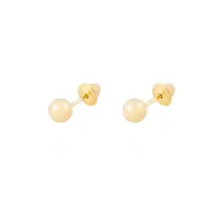 JB JOYAS BARON - Aros de Oro 18 kt Pelotita 3,5mm Tornillo tope