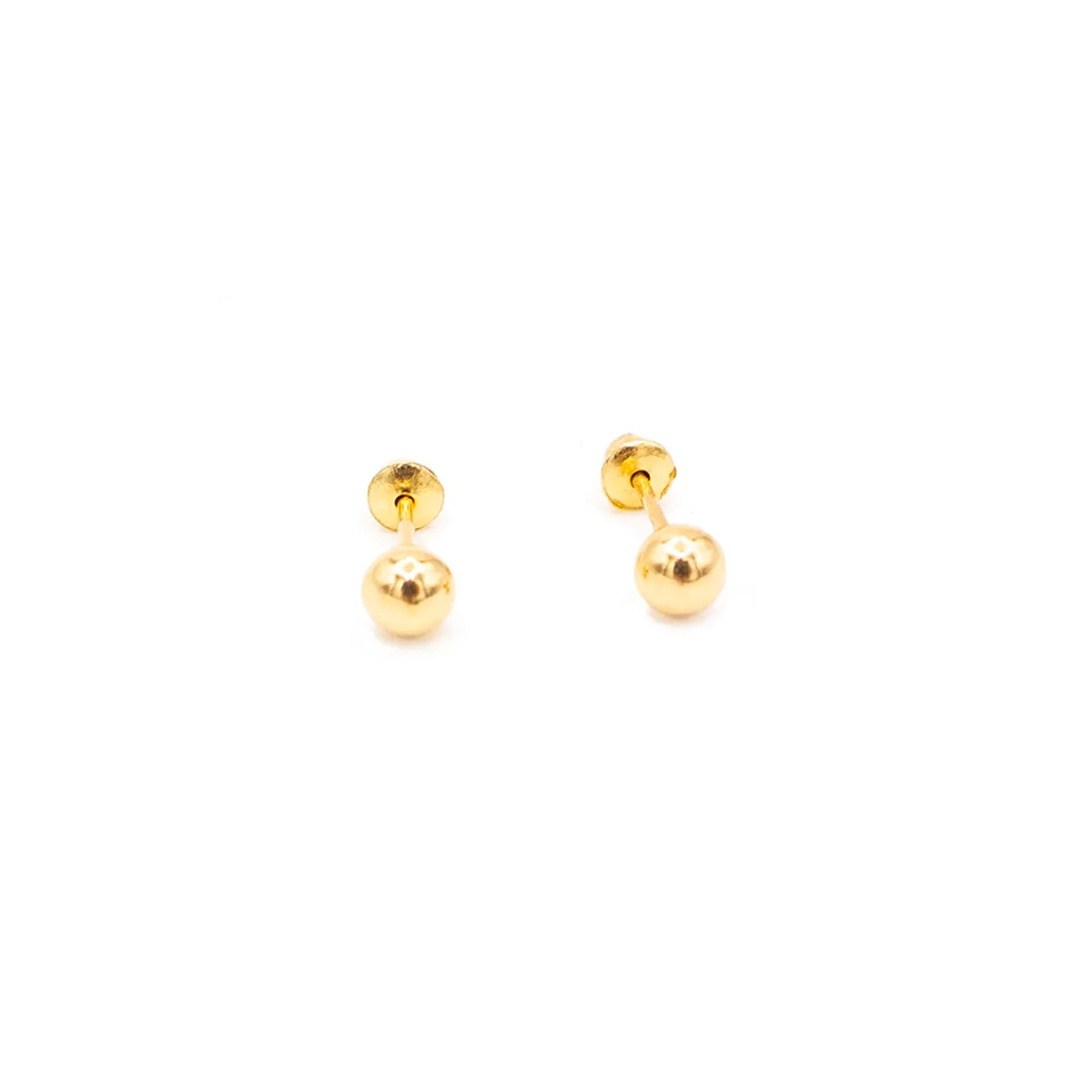 JB JOYAS BARON - Aros de Oro 18 kt  Modelo Pelotita 5,0mm