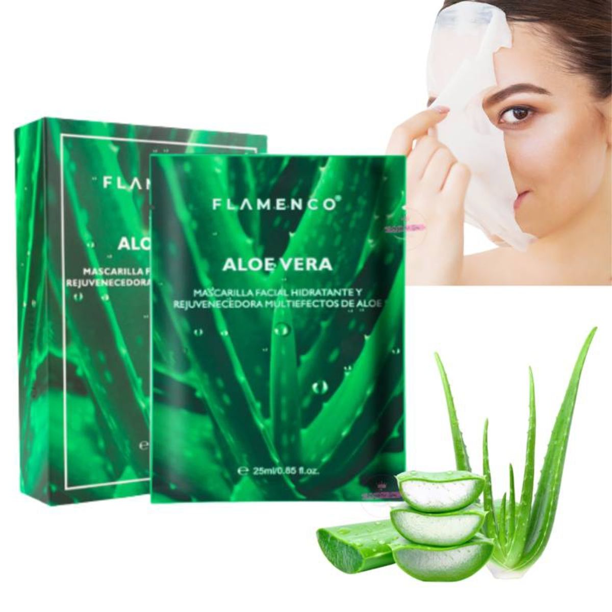 FLAMENCO - Mascarilla Facial De Aloe Vera.