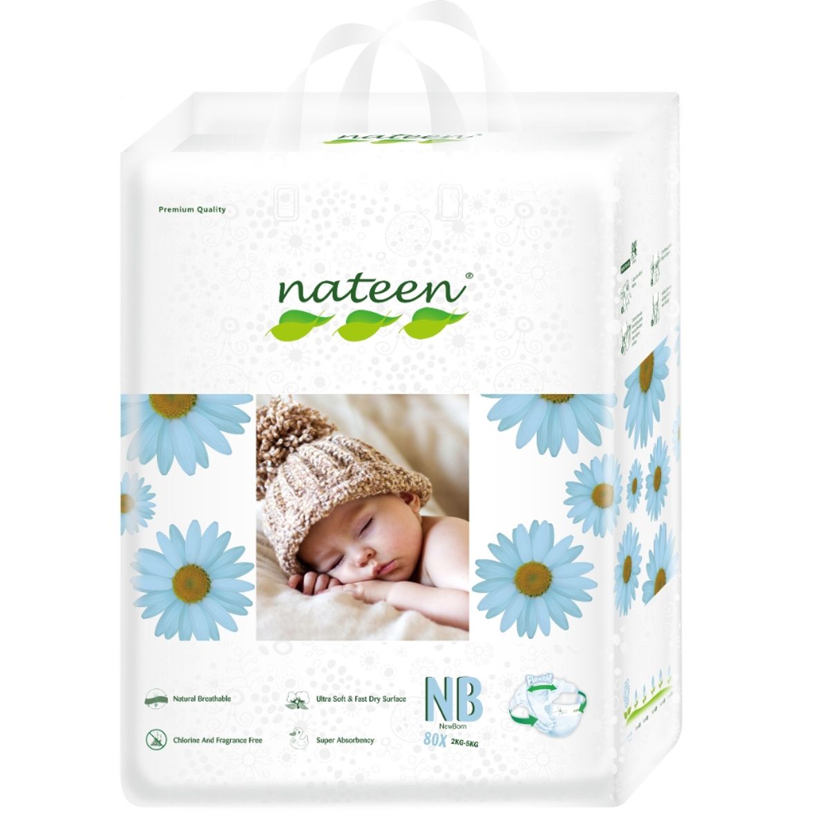 NATEEN - Pañal Ecológico Premium RN - 80 unidades