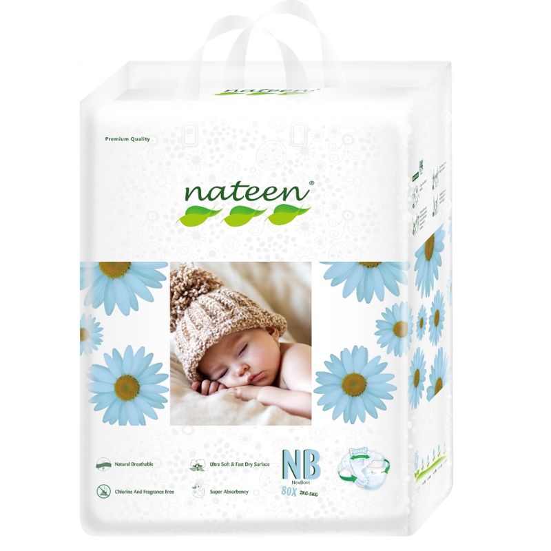 NATEEN - Pañal Ecológico Premium RN - 80 unidades