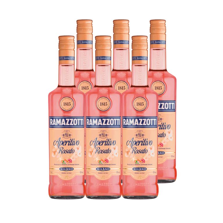 RAMAZZOTTI 6x Licor Aperitivo Rosato 15° 700cc
