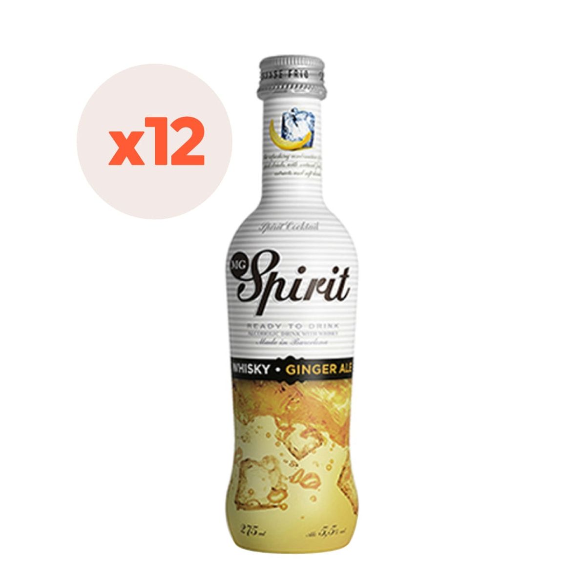 MG SPIRIT - 12x Licor Spirit Whisky Ginger Botella 5,5° 275Cc