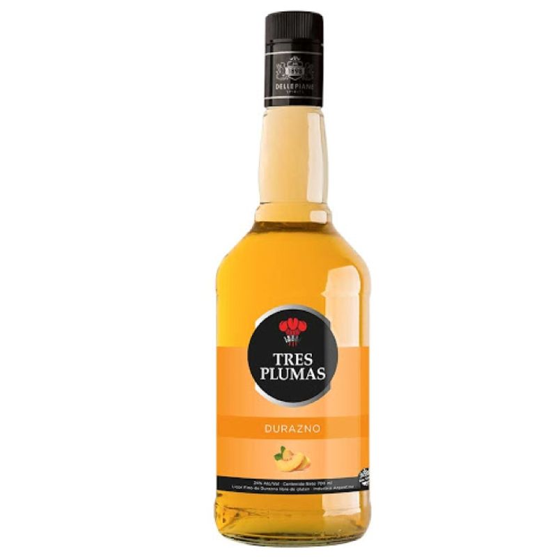 TRES PLUMAS - Licor Tres Plumas Licor De Durazno 24° 700Cc