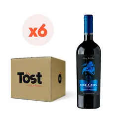 BESTIAS WINES - 6x Vino Bestia Azul Reserva Superior Cabernet Sauvignon 14° 750cc