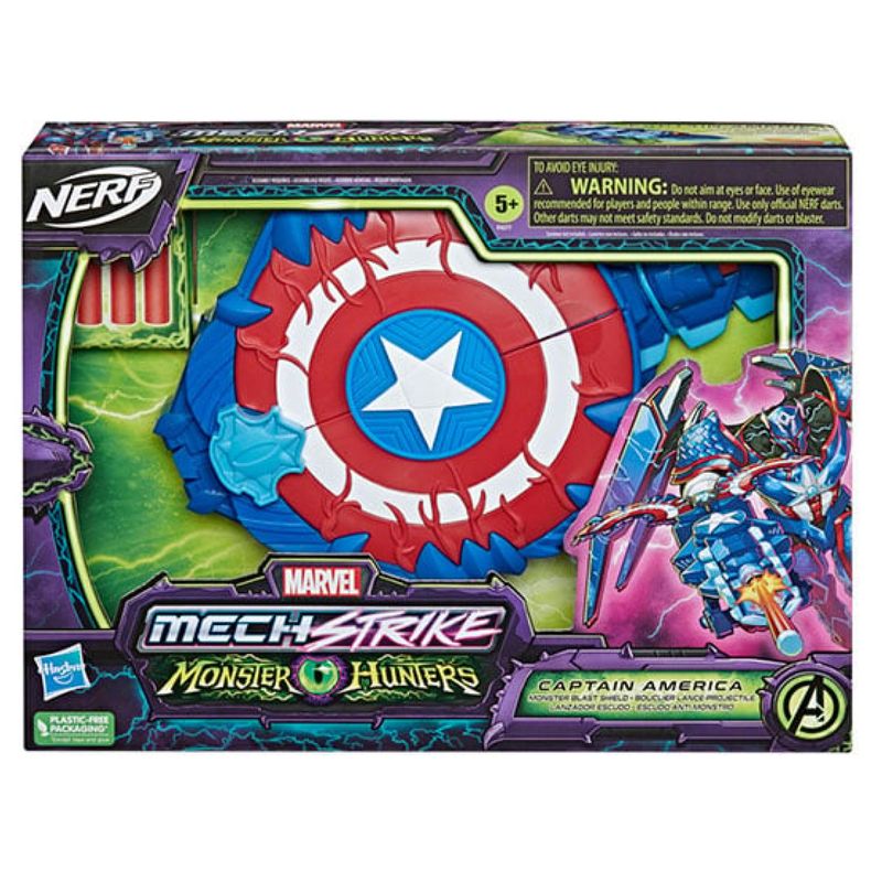 GENERICO - Juguete Lanzador Escudo Capitan America Nerf Mech Strike