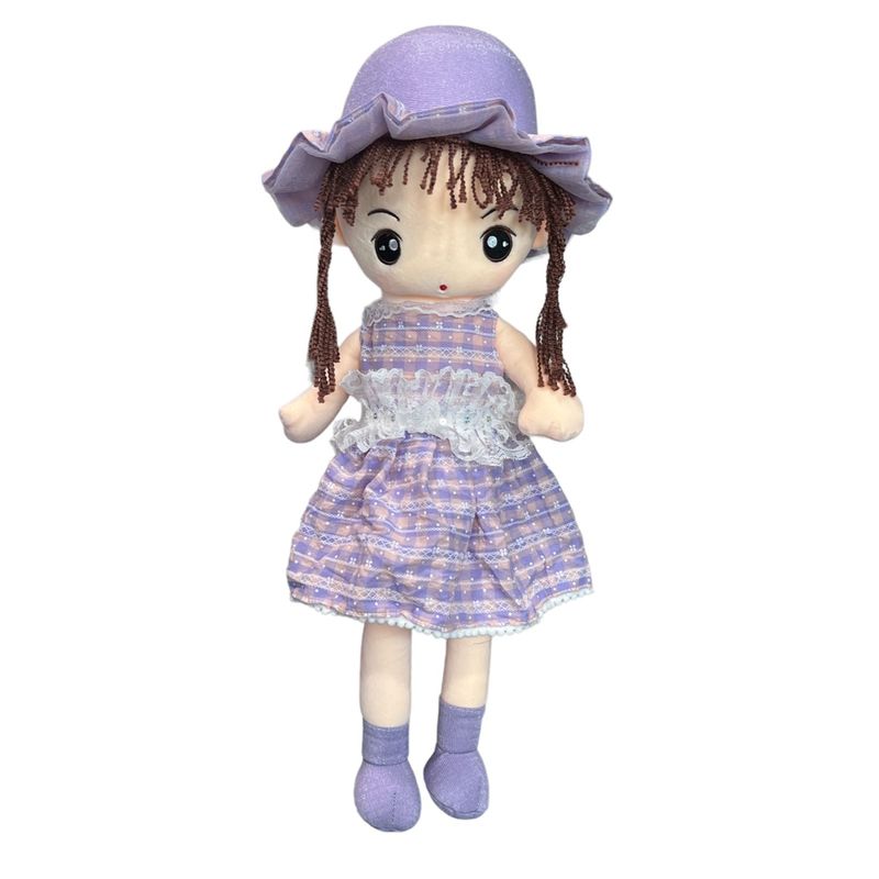GENERICO - Muñeca De Trapo Grande De Peluche Vestido Cuadros