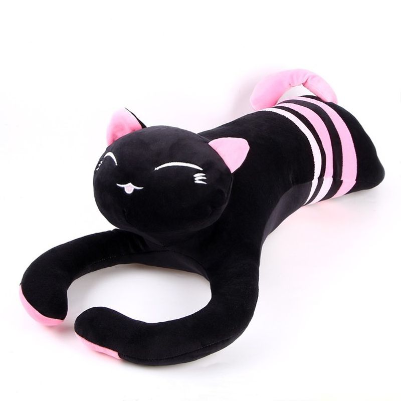 GENERICO - Peluche Almohada Alargado De Gato 75cm Rosa
