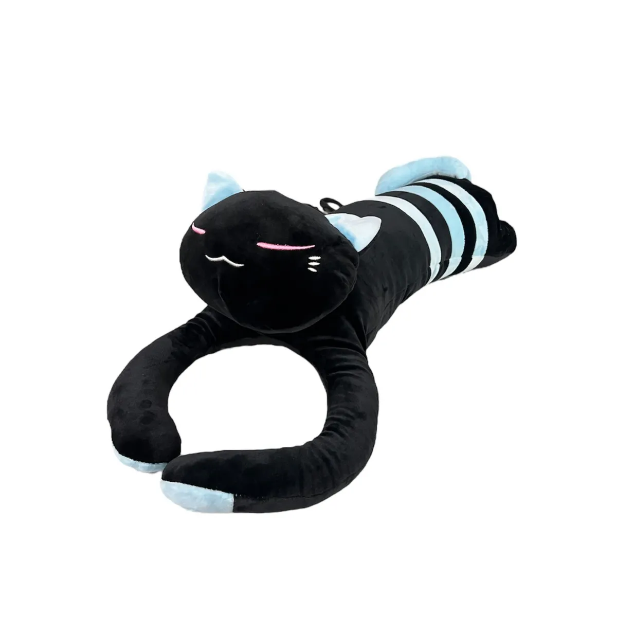 GENERICO - Peluche Almohada Alargado De Gato 75cm Azul