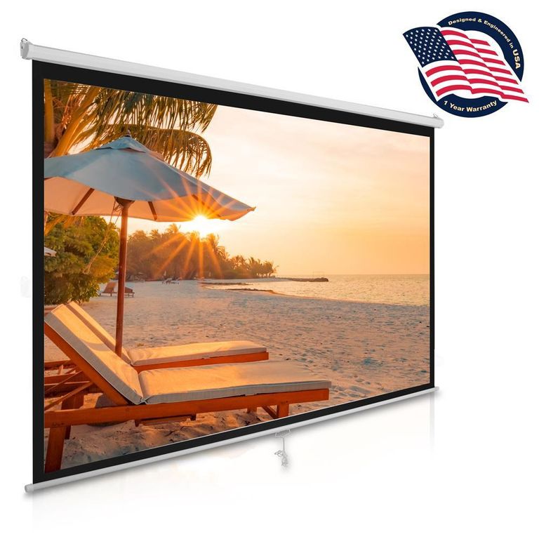 PYLE Pantalla Telón Para Proyector Roller 120 Pulgadas 265x149cm