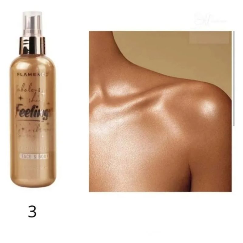 FLAMENCO - Spray Iluminador Para Rostro Y Cuerpo