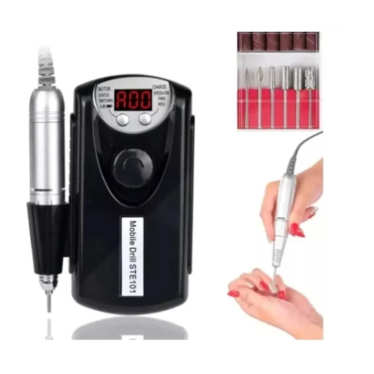 GENERICO - Torno Pulidor Para Manicure 30.000 Rpm Inalambrico Negro