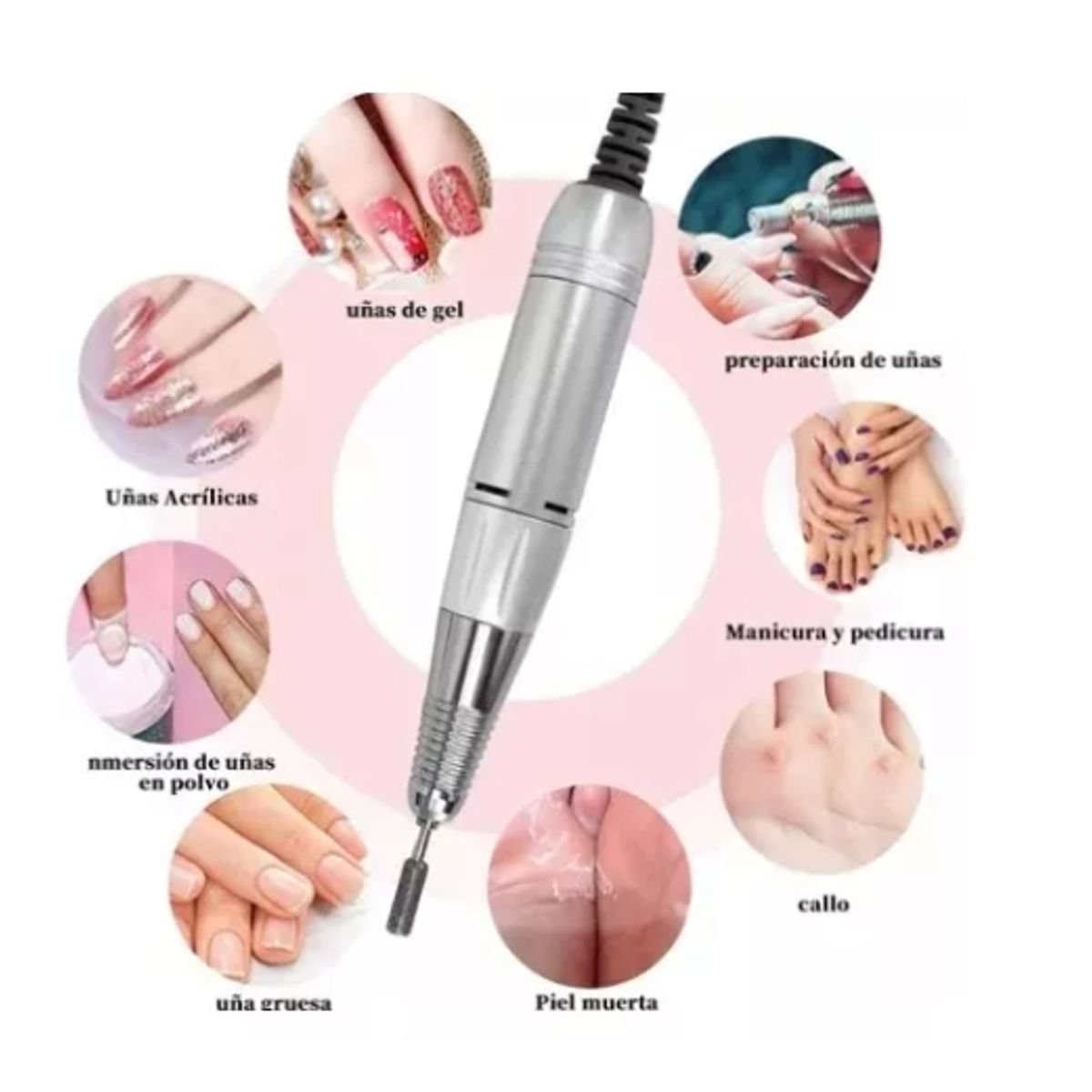 GENERICO - Torno Pulidor Para Manicure 30.000 Rpm Inalambrico Negro