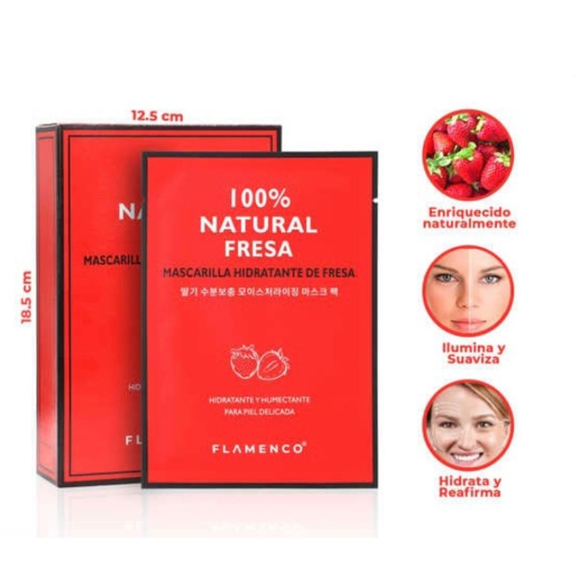 FLAMENCO - Mascarilla Facial Hidratante Y Humectante De Fresa.-