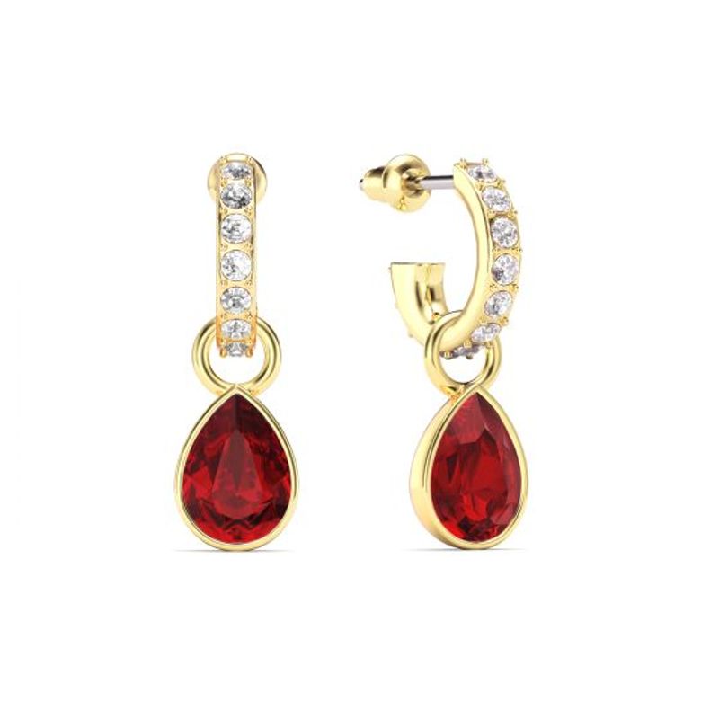 BLOOM CRYSTAL - Aros colgantes pequeños con Cristales en forma de lágrima baño en oro
