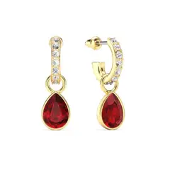 BLOOM CRYSTAL - Aros colgantes pequeños con Cristales en forma de lágrima baño en oro