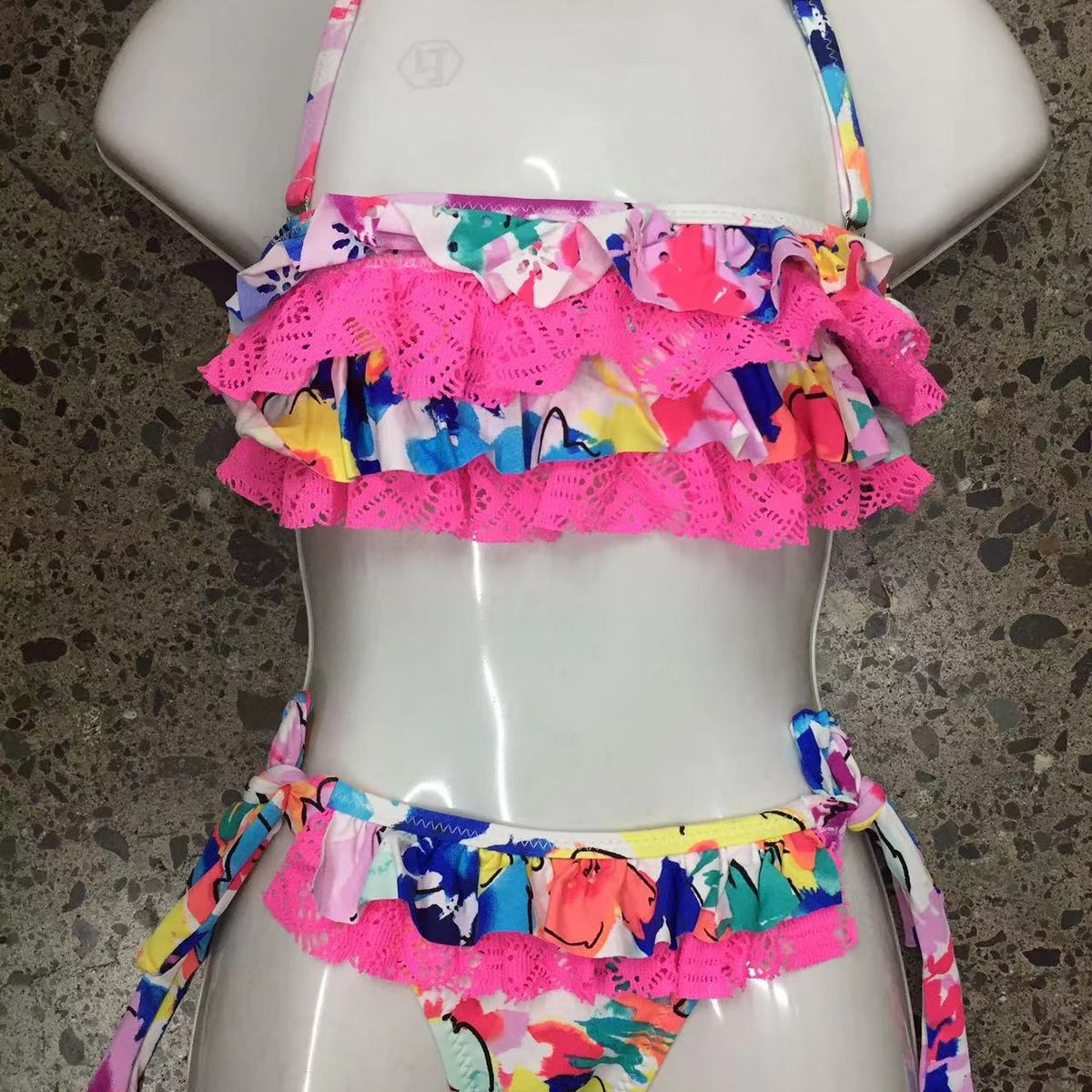 SHANDIAN - Childrens swimwear colored girls aged 6-12