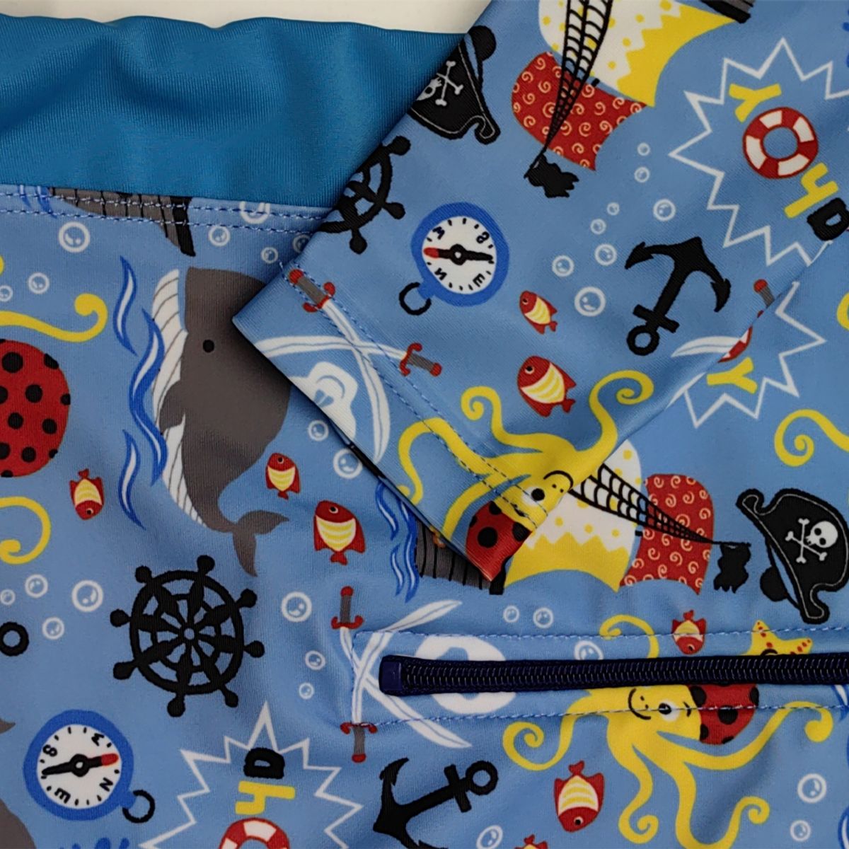 SHANDIAN - Bañador unido para niños estampado masculino con cremallera en color