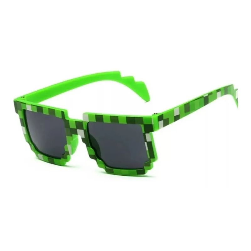 GENERICO - Lentes Sol Niños Minecraft  Funda  Paño  Verde