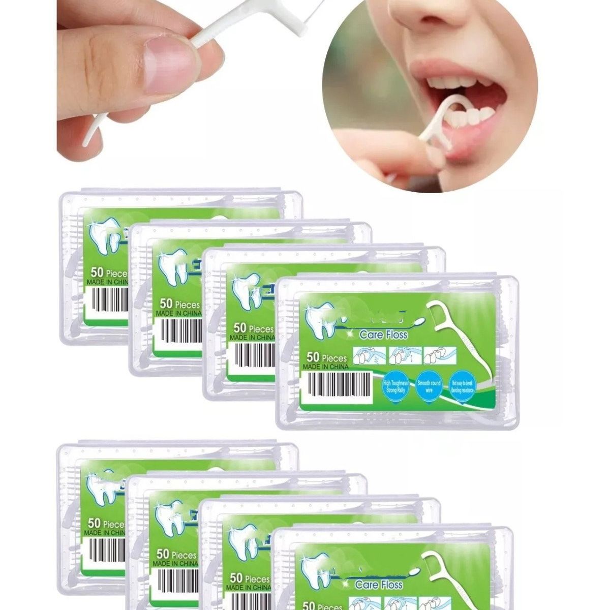 KUANGYE - 400 Unidades Hilo Dental Flosser Interdental Dientes.