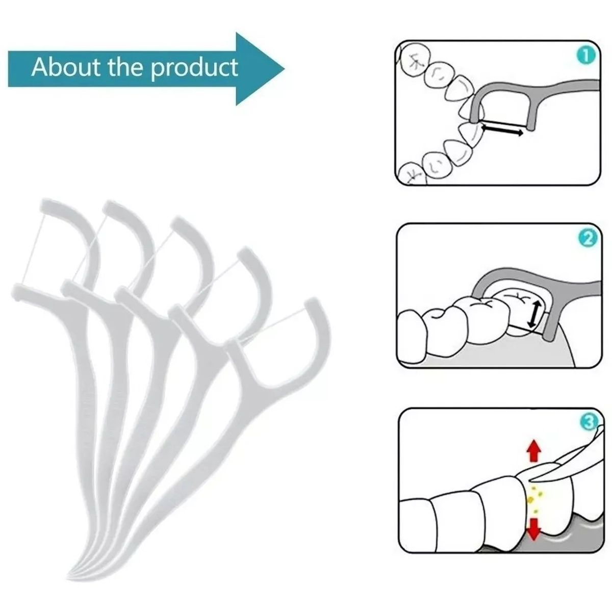 KUANGYE - 400 Unidades Hilo Dental Flosser Interdental Dientes.
