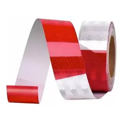 KUANGYE - Cinta Reflectante Bicolor Blancorojo 5cm X 45m Advertencia