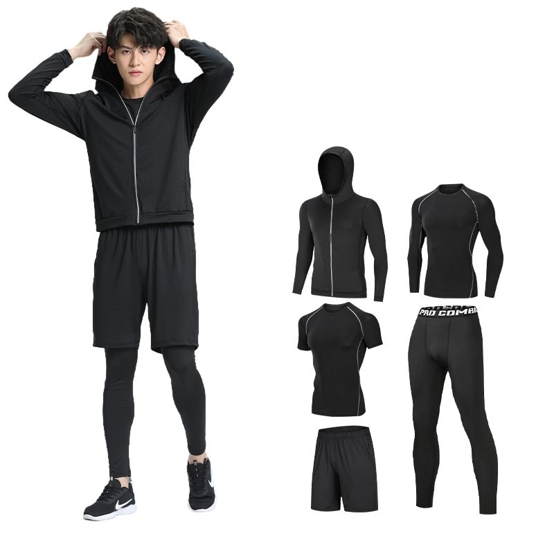 KOKILA - 5 Pack Conjunto Deportivo Gym Hombre Compresion Primera Capa