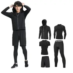 KOKILA - 5 Pack Conjunto Deportivo Gym Hombre Compresion Primera Capa