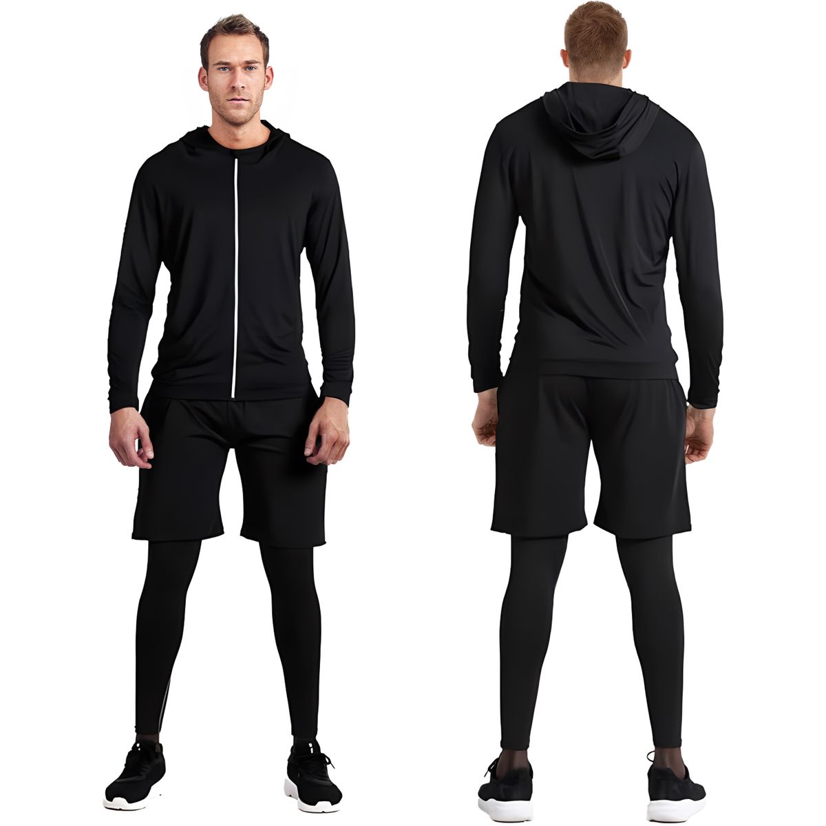 KOKILA - 5 Pack Conjunto Deportivo Gym Hombre Compresion Primera Capa