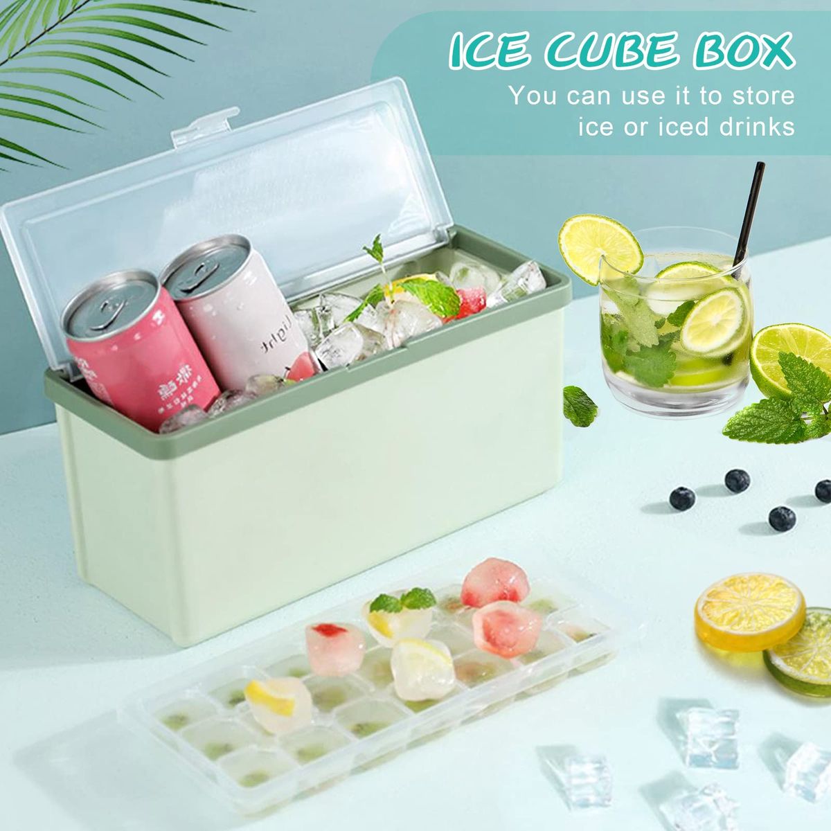 EVERSO - Cubito De Hielo Silicona Con 3 Cajón 63 Moldes