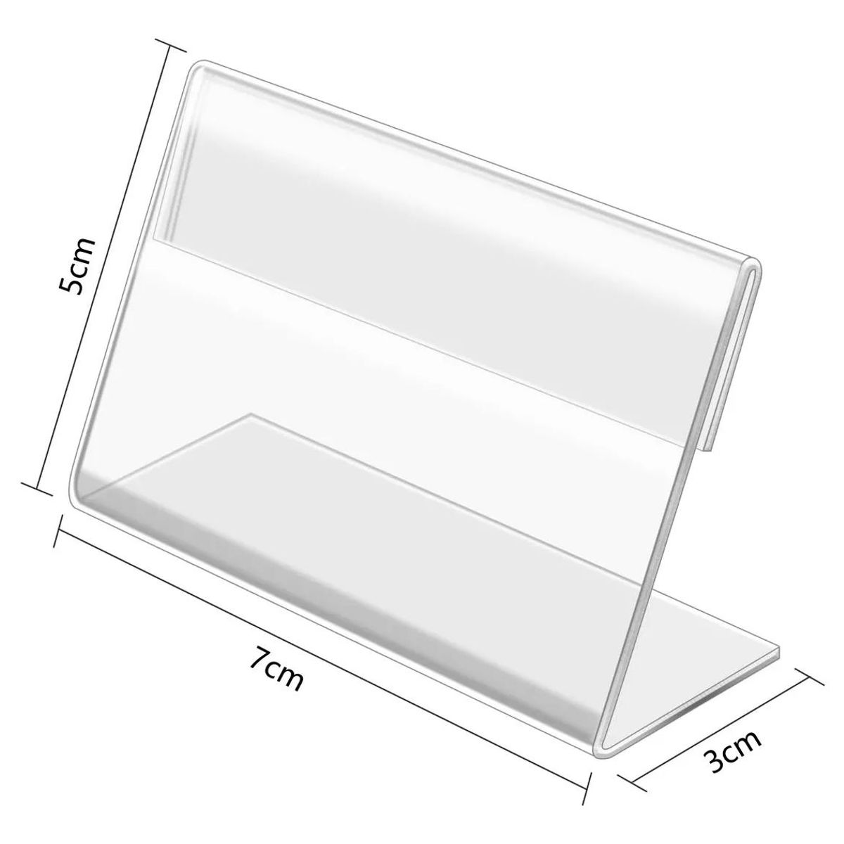 KUANGYE - Porta Precio De Acrilico 5x7 Cm Pack 10 Unidades