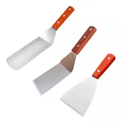 KUANGYE - Set 3 Espátulas Churrasquera Gruesa Profesional Asado Pizzas Cocina