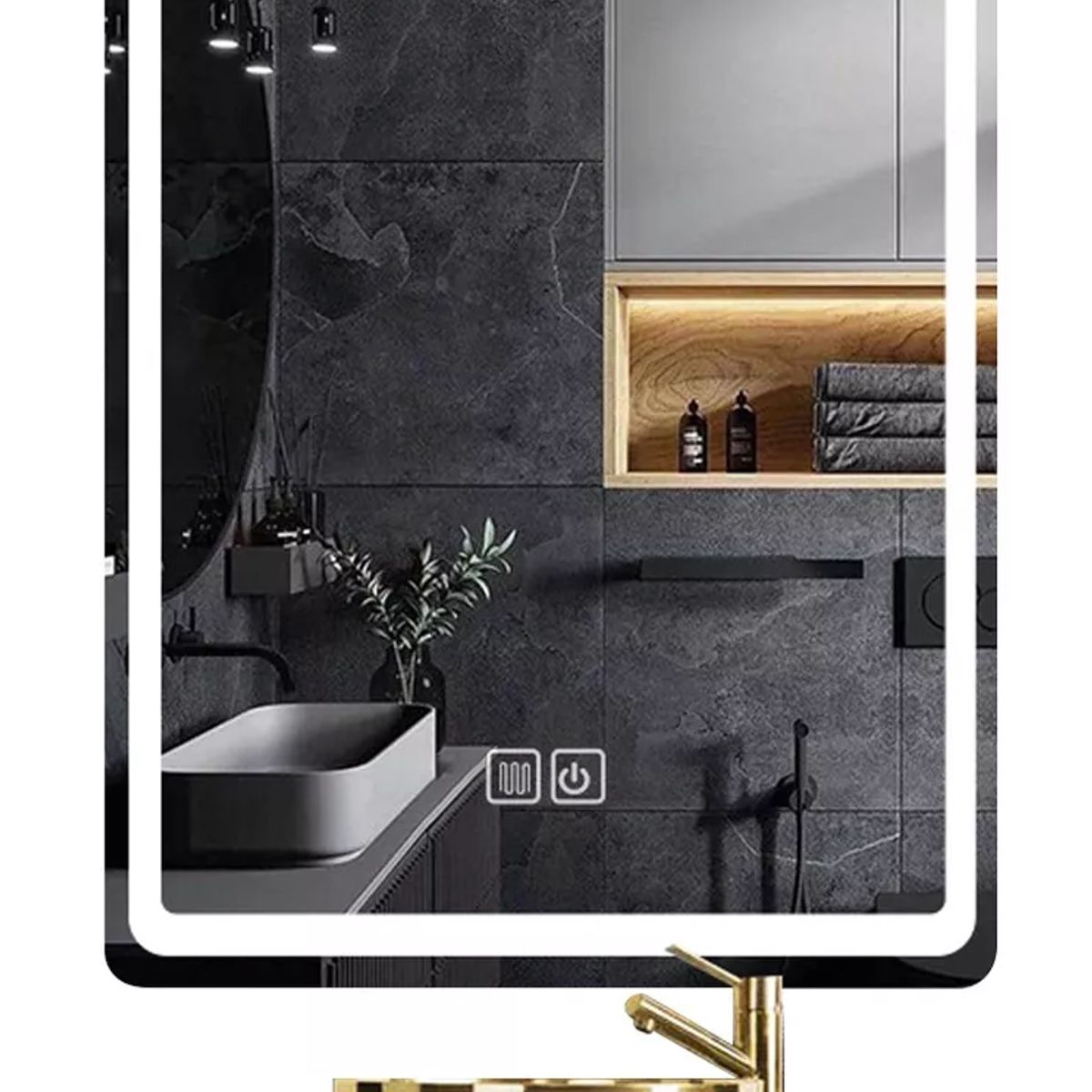 BLUEDREAMER - Espejo con Luz LED Touch de Lujo 50x70 cm