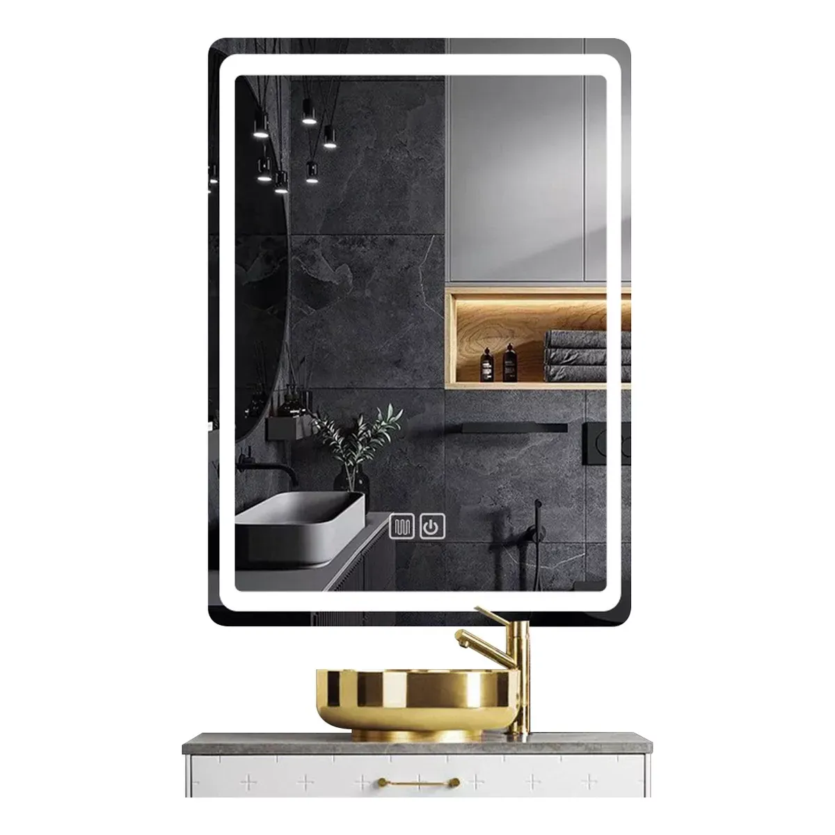 BLUEDREAMER - Espejo con Luz LED Touch de Lujo 50x70 cm