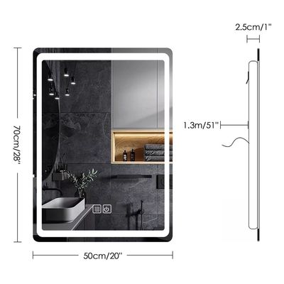 Imagen 2 del producto Espejo con Luz LED Touch de Lujo 50x70 cm