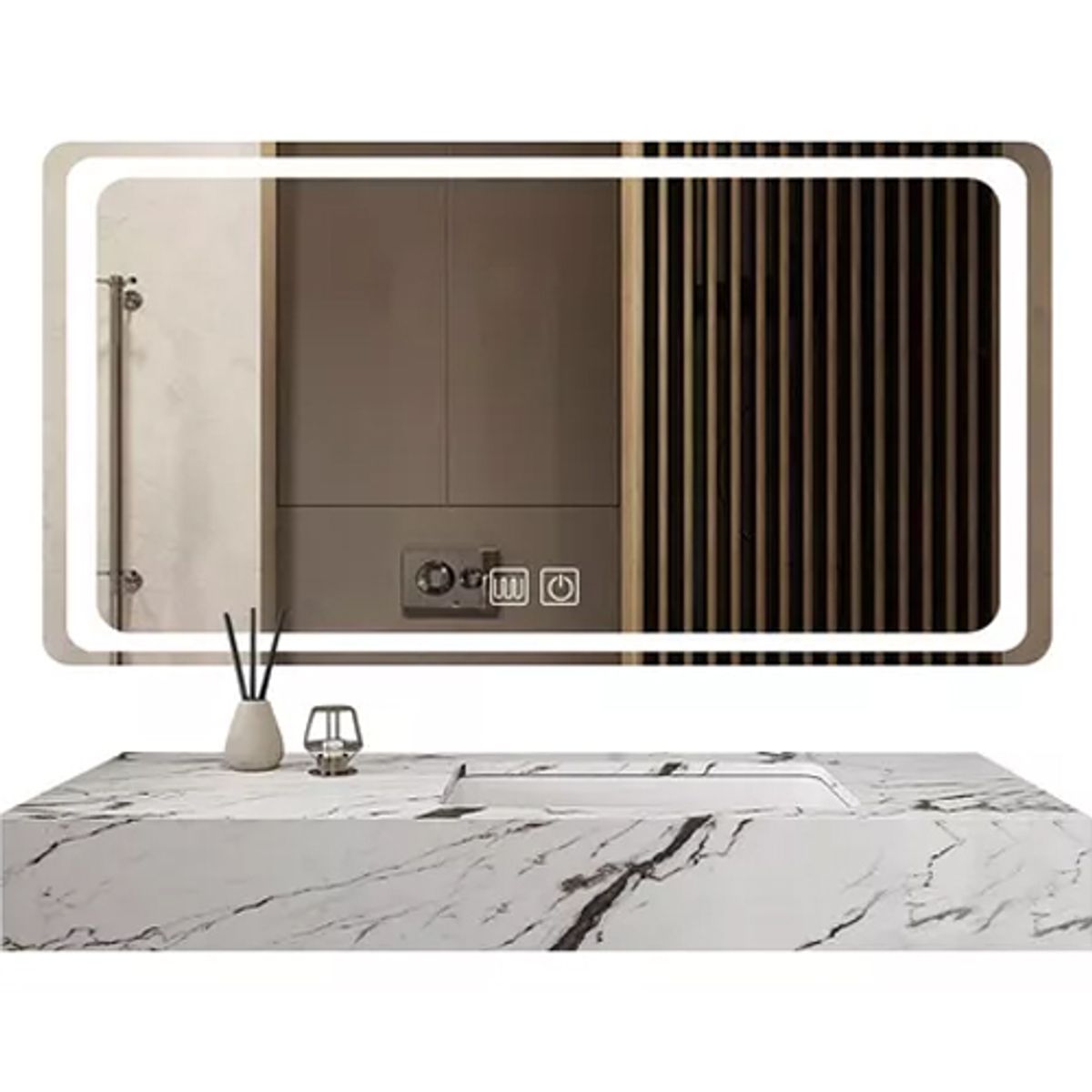 BLUEDREAMER - Espejo con Luz LED Touch para Baños Anti-Niebla 100x80 cm