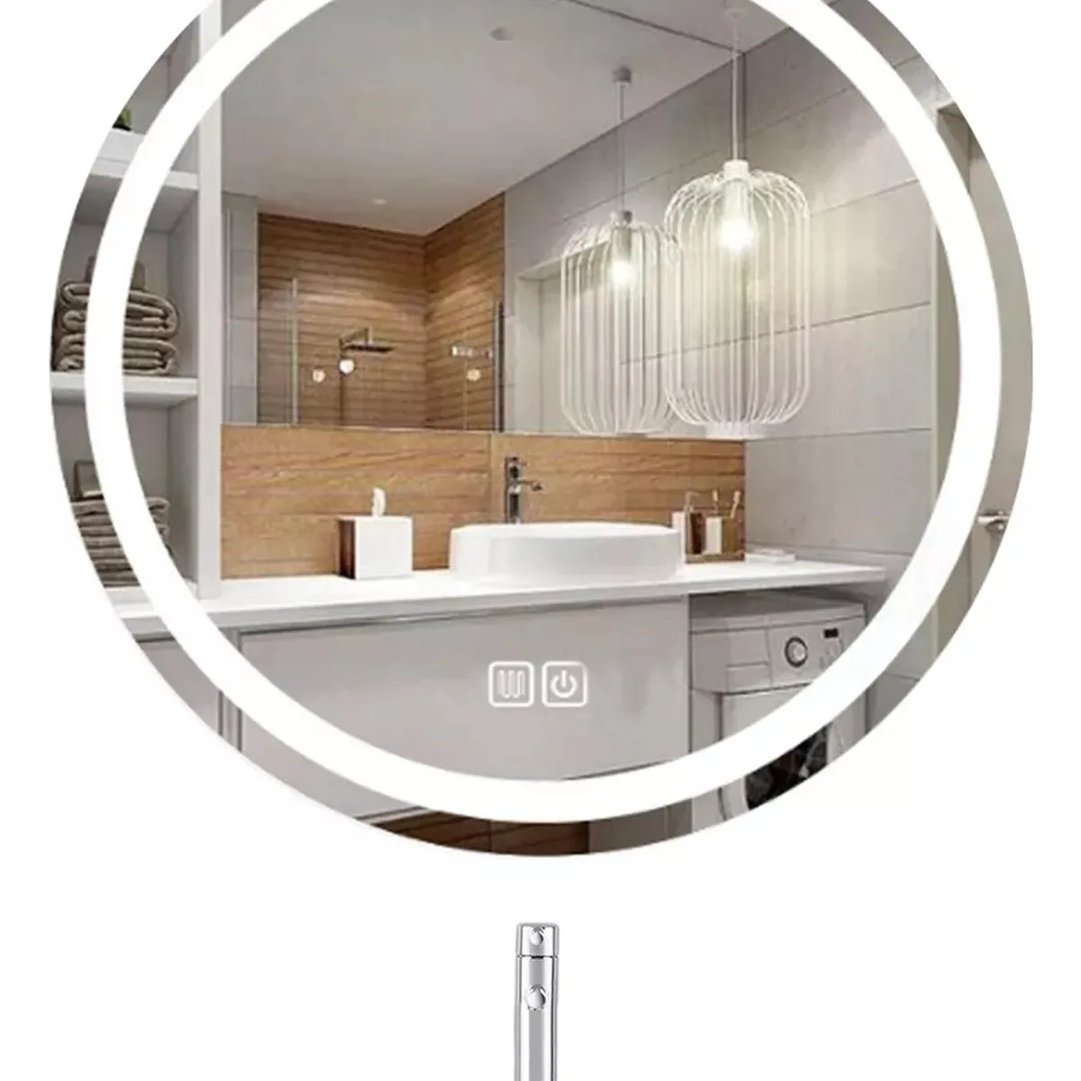 BLUEDREAMER - Espejo Con Luz Led Touch De Lujo Para Baños Anti Niebla 60cm