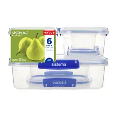 SISTEMA - Set de 6 Contenedores Herméticos Klip It Plus.